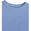imageMilumia Girls Casual Twist Hem Short Sleeve Round Neck Crop Top Tee ShirtBlue