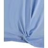 imageMilumia Girls Casual Twist Hem Short Sleeve Round Neck Crop Top Tee ShirtBlue