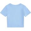 imageMilumia Girls Casual Twist Hem Short Sleeve Round Neck Crop Top Tee ShirtLight Blue
