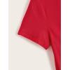 imageMilumia Girls Casual Twist Hem Short Sleeve Round Neck Crop Top Tee ShirtRed