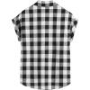 imageMilumia Women Casual Short Sleeve Button Down Collar Shirt Blouse Front Tie Knot TopsBlack