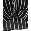 imageMilumia Women Casual Short Sleeve Button Down Collar Shirt Blouse Front Tie Knot TopsBlack and White