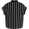 imageMilumia Women Casual Short Sleeve Button Down Collar Shirt Blouse Front Tie Knot TopsBlack and White