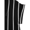 imageMilumia Women Casual Short Sleeve Button Down Collar Shirt Blouse Front Tie Knot TopsBlack and White