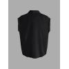 imageMilumia Women Casual Short Sleeve Button Down Collar Shirt Blouse Front Tie Knot TopsPure Black