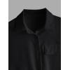 imageMilumia Women Casual Short Sleeve Button Down Collar Shirt Blouse Front Tie Knot TopsPure Black