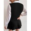 imageMilumia Womens Cable Knit V Neck Sweater Vest Sleeveless Ribbed Crop Tank TopBlack