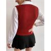 imageMilumia Womens Cable Knit V Neck Sweater Vest Sleeveless Ribbed Crop Tank TopBurgundy
