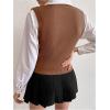 imageMilumia Womens Cable Knit V Neck Sweater Vest Sleeveless Ribbed Crop Tank TopCoffee Brown