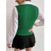 imageMilumia Womens Cable Knit V Neck Sweater Vest Sleeveless Ribbed Crop Tank TopGreen