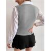 imageMilumia Womens Cable Knit V Neck Sweater Vest Sleeveless Ribbed Crop Tank TopLight Grey