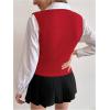 imageMilumia Womens Cable Knit V Neck Sweater Vest Sleeveless Ribbed Crop Tank TopRed