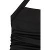 imageMilumia Girls Summer Backless Halter Short Dress Sleeveless Tiered Layered Mini DressesBlack