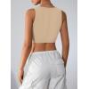 imageMilumia Womens Button Up Suit Vest Shirt Waistcoat Sleeveless Cropped Blazer Vest TopsApricot