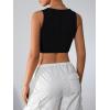 imageMilumia Womens Button Up Suit Vest Shirt Waistcoat Sleeveless Cropped Blazer Vest TopsBlack