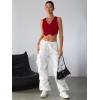 imageMilumia Womens Button Up Suit Vest Shirt Waistcoat Sleeveless Cropped Blazer Vest TopsBurgundy