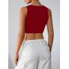 imageMilumia Womens Button Up Suit Vest Shirt Waistcoat Sleeveless Cropped Blazer Vest TopsBurgundy