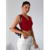 imageMilumia Womens Button Up Suit Vest Shirt Waistcoat Sleeveless Cropped Blazer Vest TopsBurgundy
