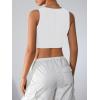 imageMilumia Womens Button Up Suit Vest Shirt Waistcoat Sleeveless Cropped Blazer Vest TopsLight White
