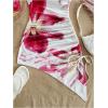 imageMilumia Womens Floral Halter Mini Dress Tie Backless Drawstring Asymmetrical Hem Short DressesWhite