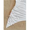 imageMilumia Womens Floral Halter Mini Dress Tie Backless Drawstring Asymmetrical Hem Short DressesWhite