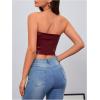 imageMilumia Womens PU Leather Bandeau Tube Top Strapless Bustier Corset Crop TopBurgundy Solid