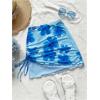 imageMilumia Womens Floral Mesh Mini Skirt Lettuce Trim Drawstring Side Summer Beach Vacation Short SkirtsBlue