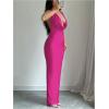 imageMilumia Womens Sexy Tie Backless Draped Deep V Neck Halter Bodycon Maxi Dress Party ClubwearRose Red
