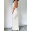 imageMilumia Womens Sexy Tie Backless Draped Deep V Neck Halter Bodycon Maxi Dress Party ClubwearWhite