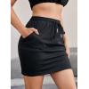 imageMilumia Women Casual High Waist Mini Skirt Drawstring Workout Skirt with PocketBlack