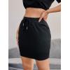 imageMilumia Women Casual High Waist Mini Skirt Drawstring Workout Skirt with PocketBlack