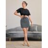 imageMilumia Women Casual High Waist Mini Skirt Drawstring Workout Skirt with PocketDark Grey