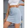 imageMilumia Women Casual High Waist Mini Skirt Drawstring Workout Skirt with PocketGrey