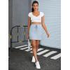 imageMilumia Women Casual High Waist Mini Skirt Drawstring Workout Skirt with PocketGrey