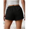 imageMilumia Women Drawstring Low Waist Mini Sweat Shorts Casual Summer Workout Track Lounge ShortsBlack