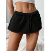 imageMilumia Women Drawstring Low Waist Mini Sweat Shorts Casual Summer Workout Track Lounge ShortsBlack