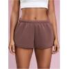 imageMilumia Women Drawstring Low Waist Mini Sweat Shorts Casual Summer Workout Track Lounge ShortsBrown