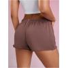 imageMilumia Women Drawstring Low Waist Mini Sweat Shorts Casual Summer Workout Track Lounge ShortsBrown