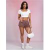 imageMilumia Women Drawstring Low Waist Mini Sweat Shorts Casual Summer Workout Track Lounge ShortsBrown