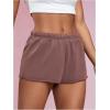 imageMilumia Women Drawstring Low Waist Mini Sweat Shorts Casual Summer Workout Track Lounge ShortsBrown