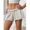 imageMilumia Women Drawstring Low Waist Mini Sweat Shorts Casual Summer Workout Track Lounge ShortsLight Grey