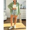 imageMilumia Women Plus Size Sheer Long Sleeve Button Down Shirt See Through Blouse TopsMint Green