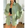 imageMilumia Women Plus Size Sheer Long Sleeve Button Down Shirt See Through Blouse TopsMint Green
