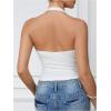 imageMilumia Womens Beaded Floral Backless Halter Top Asymmetrical Sleeveless Y2k Tank TopsWhite