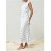 imageMilumia Womens Polka Dots Maxi Tank Dress Vintage Mock Neck Sleeveless Elegant Long DressesBlack and White