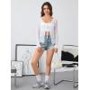 imageMilumia Womens Y2K Textured Lettuce Trim Tie Front Cardigan Long Sleeve Sheer Shrug Top Cover UpsWhite Solid