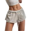 imageMilumia Women Drawstring Low Waist Mini Sweat Shorts Casual Summer Workout Track Lounge ShortsLight Grey