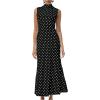 imageMilumia Womens Polka Dots Maxi Tank Dress Vintage Mock Neck Sleeveless Elegant Long DressesBlack