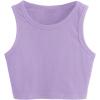 imageMilumia Girls 2 Pack Ribbed Knit Sleeveless Round Neck Casual Baisc Crop Tank TopA Multi White Purple