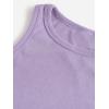 imageMilumia Girls 2 Pack Ribbed Knit Sleeveless Round Neck Casual Baisc Crop Tank TopA Purple and Mint Green
